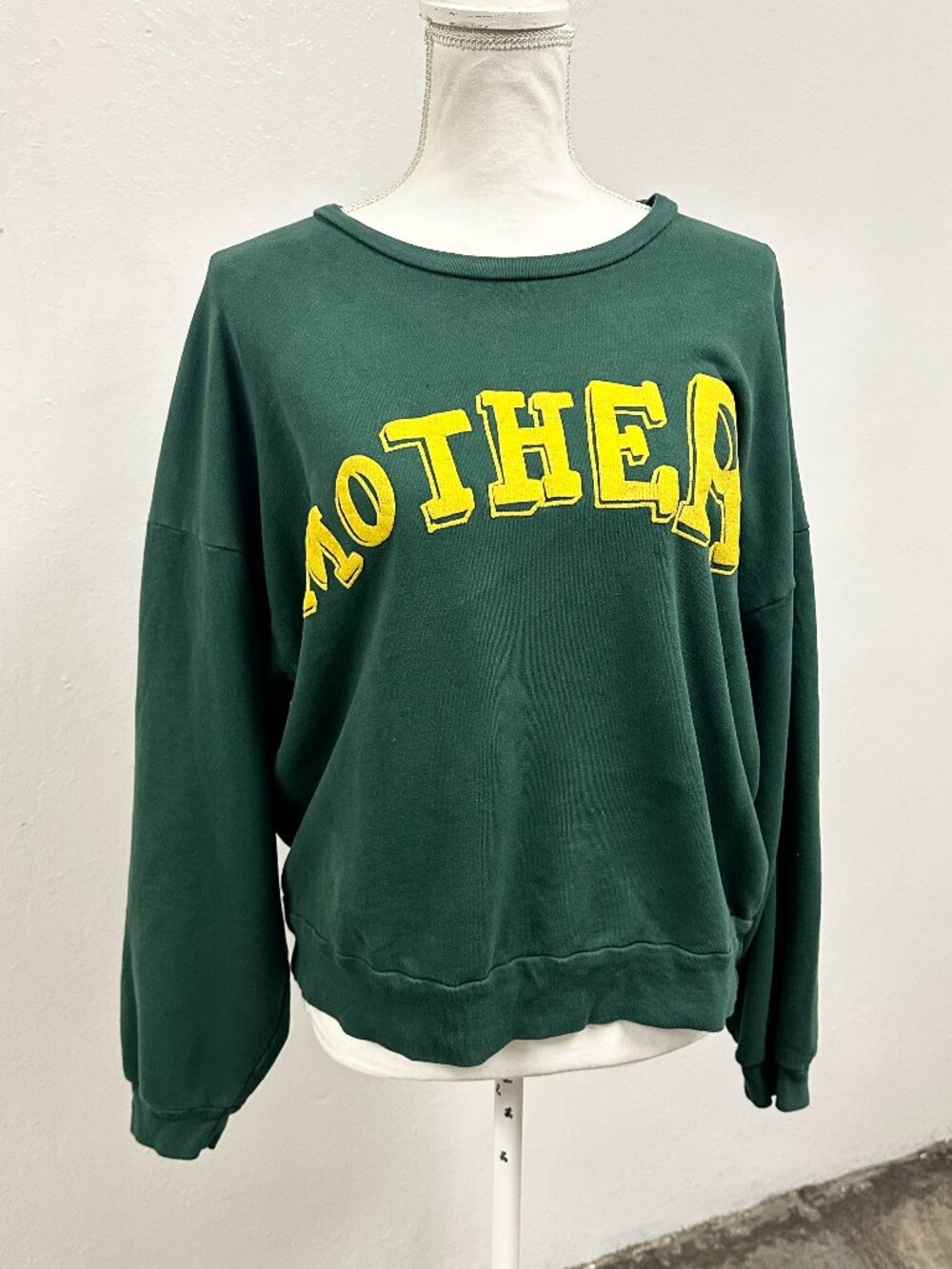 Mother Superior Green Cotton Crewneck Sweatshirt Size Large Made In USA